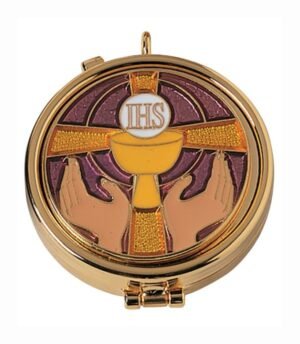 Brass Communion Pyx with IHS Symbol