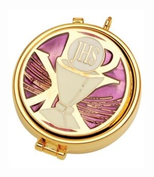 Brass Communion Pyx with IHS Symbol