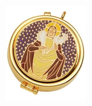 Brass Communion Pyx with IHS Symbol
